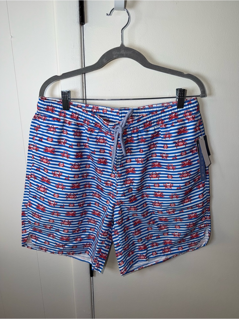 TailorByrd Swim Shorts | Men’s Medium | Navy Crab Stripe | NWT